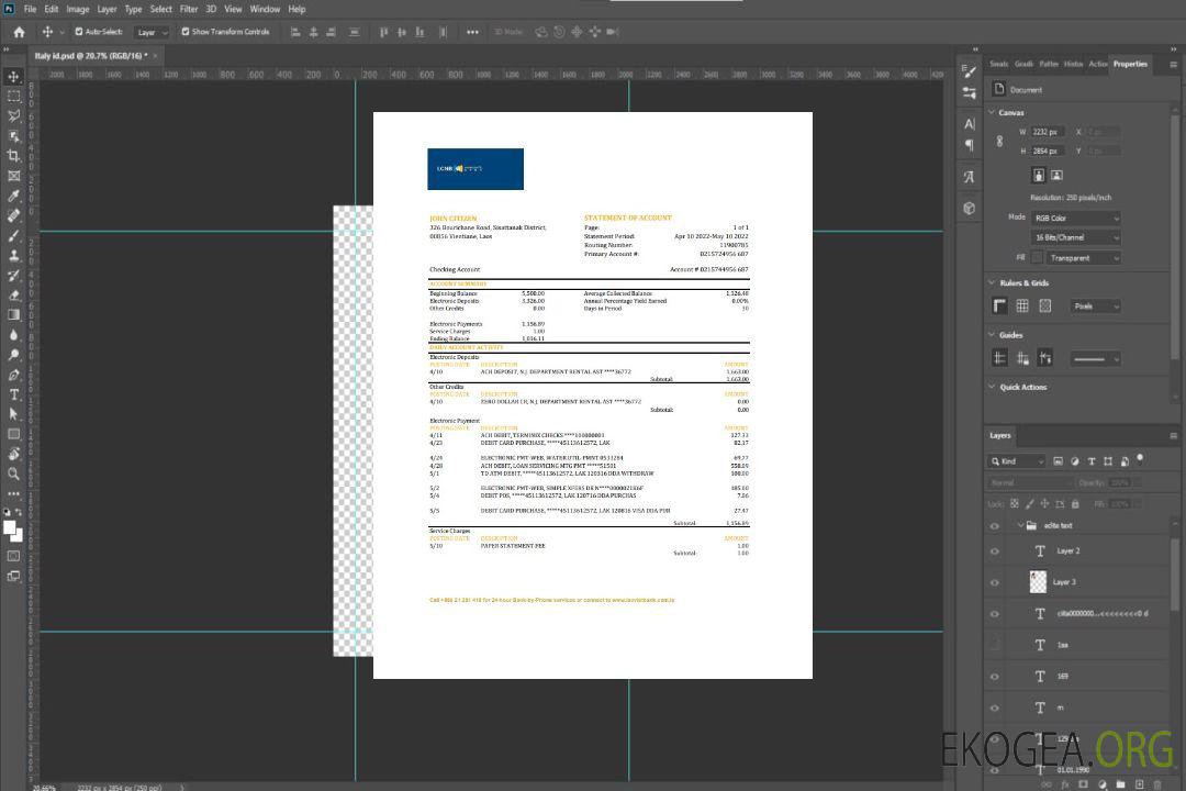 Relevé de la banque LCNB du Laos template Relevé de la banque LCNB du Laos template